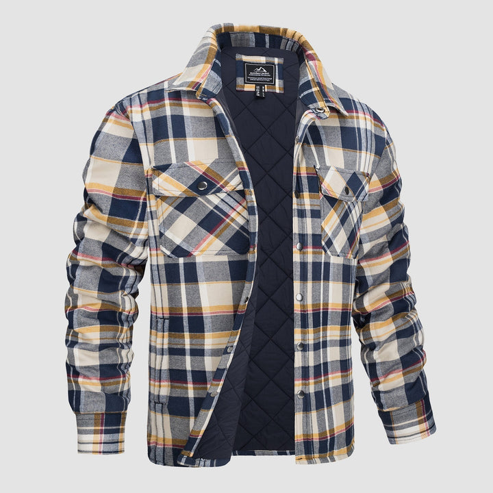 Douglas™ | Kurtka Bomber z Flanelą w Kratę i Wypełnieniem