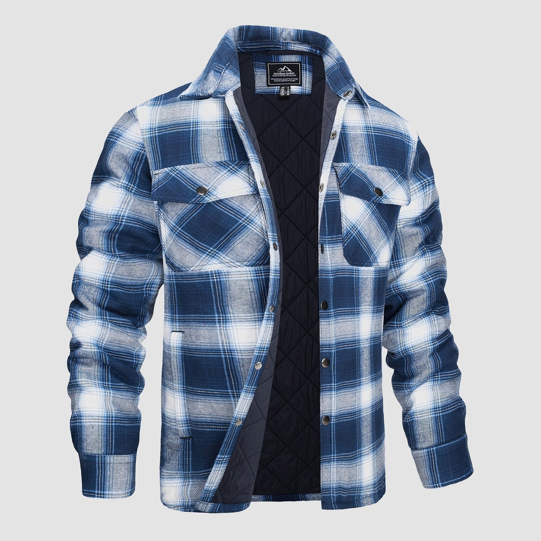 Douglas™ | Kurtka Bomber z Flanelą w Kratę i Wypełnieniem