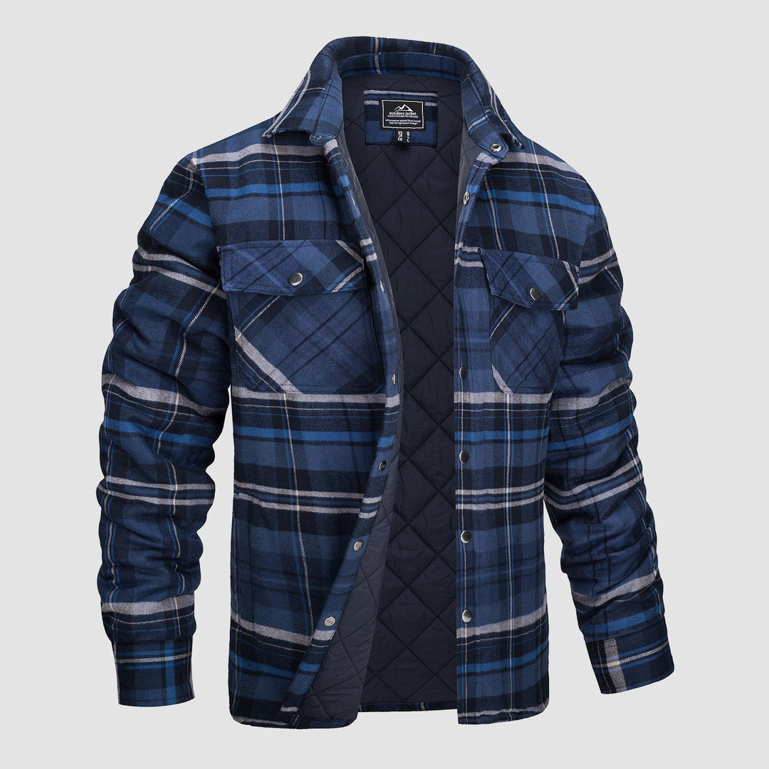 Douglas™ | Kurtka Bomber z Flanelą w Kratę i Wypełnieniem