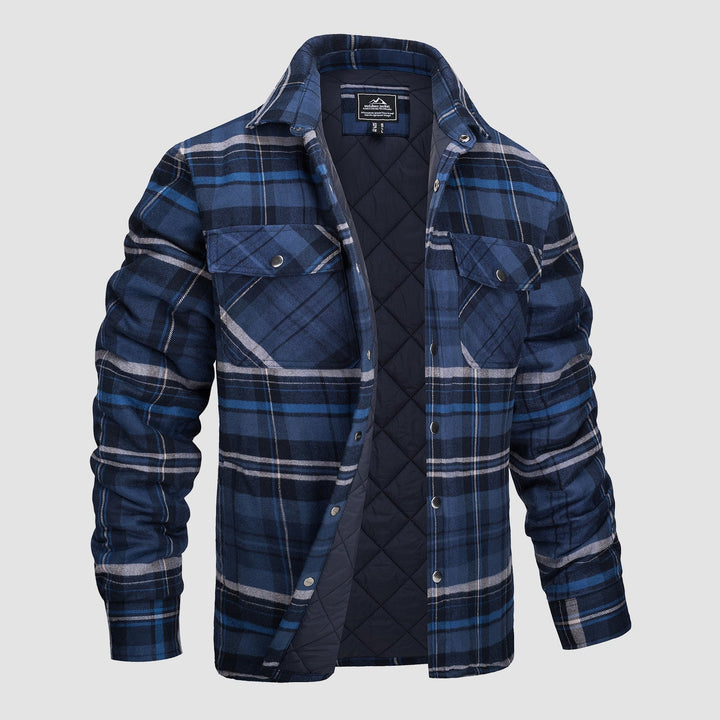 Douglas™ | Kurtka Bomber z Flanelą w Kratę i Wypełnieniem