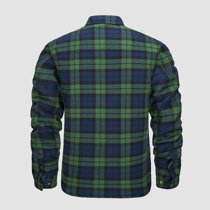 Douglas™ | Kurtka Bomber z Flanelą w Kratę i Wypełnieniem