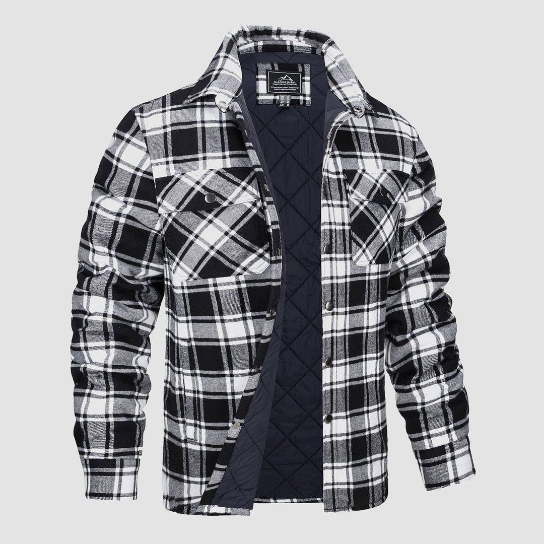 Douglas™ | Kurtka Bomber z Flanelą w Kratę i Wypełnieniem