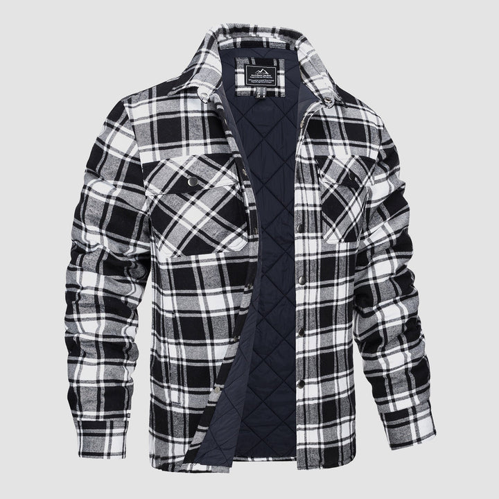 Douglas™ | Kurtka Bomber z Flanelą w Kratę i Wypełnieniem