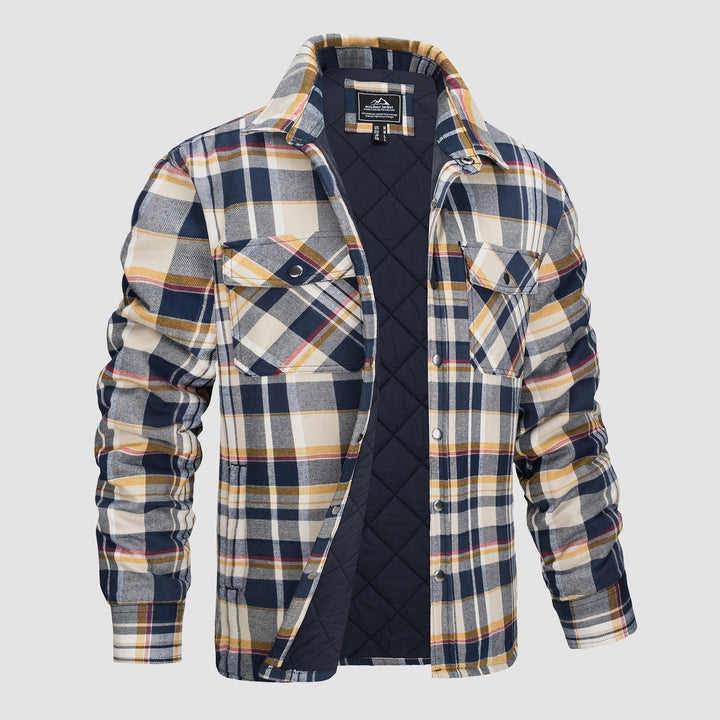 Douglas™ | Kurtka Bomber z Flanelą w Kratę i Wypełnieniem