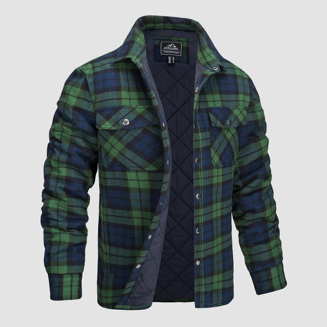 Douglas™ | Kurtka Bomber z Flanelą w Kratę i Wypełnieniem