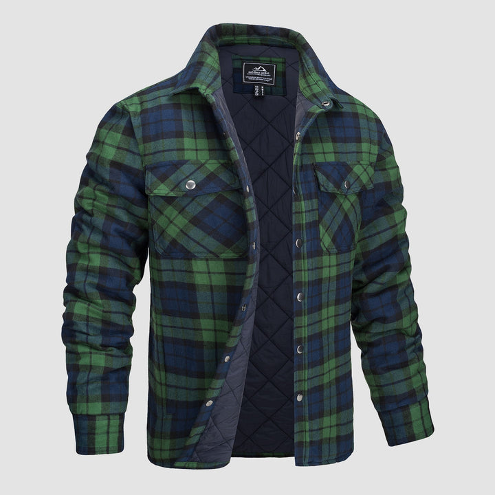 Douglas™ | Kurtka Bomber z Flanelą w Kratę i Wypełnieniem