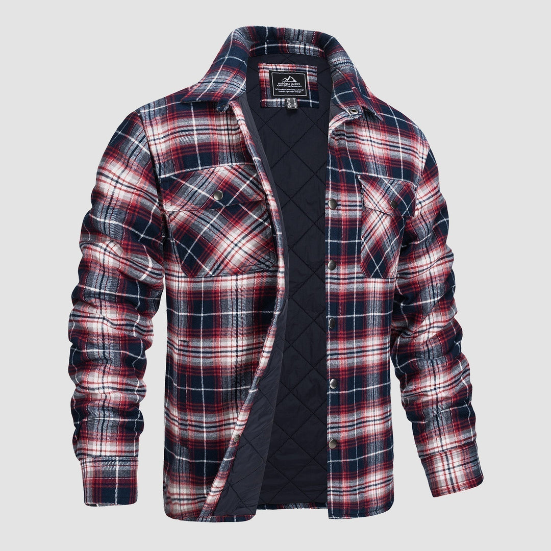 Douglas™ | Kurtka Bomber z Flanelą w Kratę i Wypełnieniem