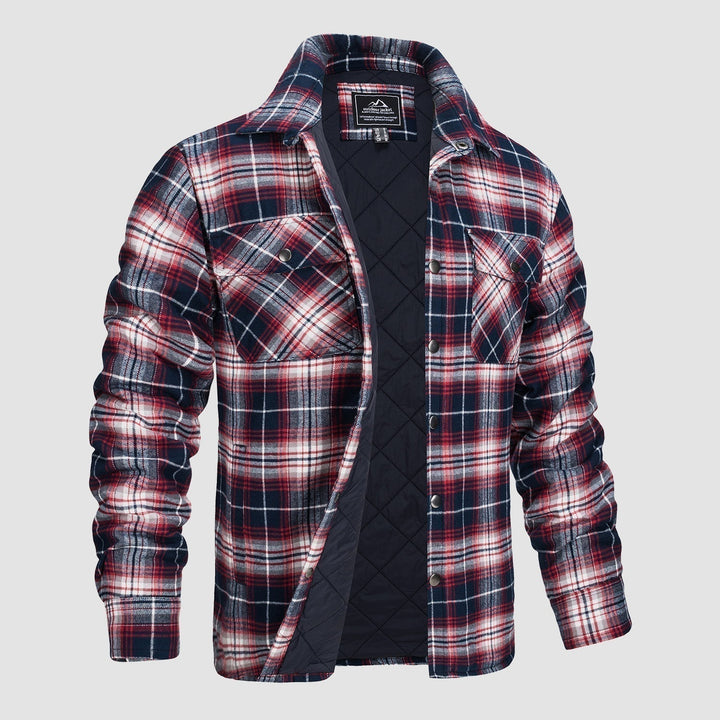 Douglas™ | Kurtka Bomber z Flanelą w Kratę i Wypełnieniem