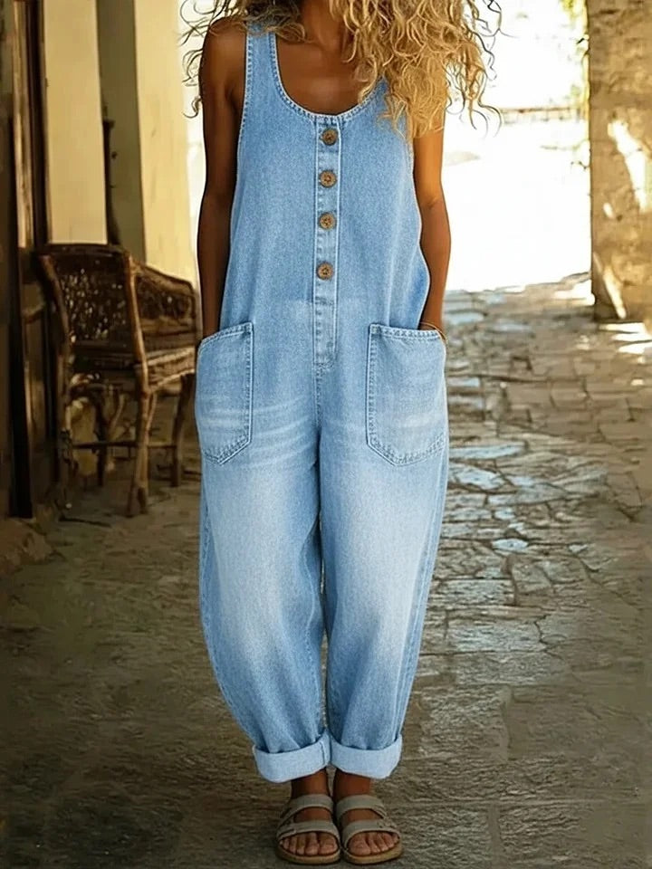 Kinga - Kombinezon z Prania Denimu Vintage