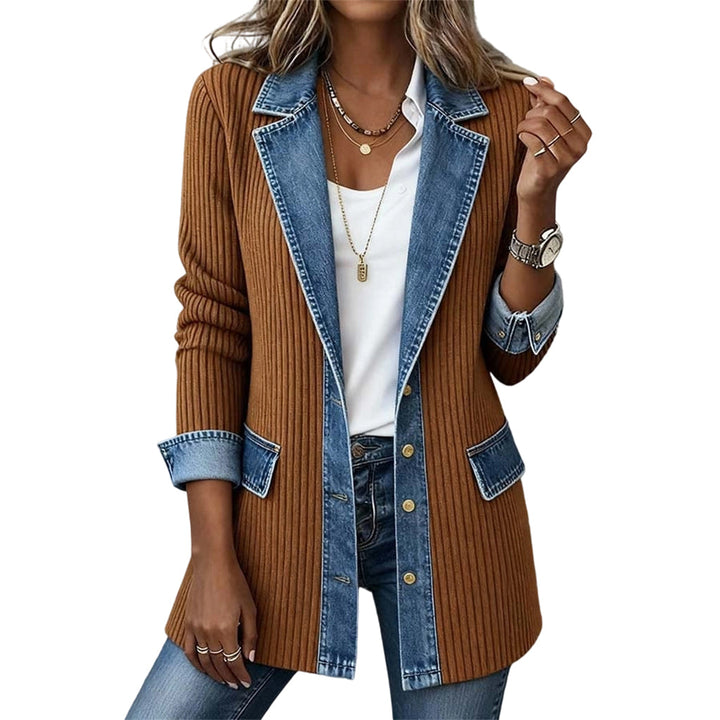 Marina | Kurtka Dżinsowa Bimateriałowa
